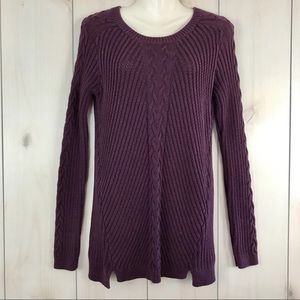 Jeanne Pierre Purple Chunky Knit Tunic Sweater Sm